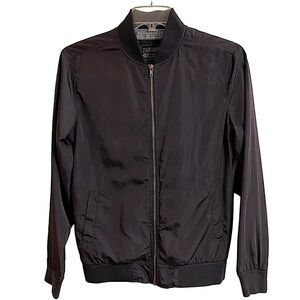 21 Men Los Angeles Men's Black Zip Front Bomber Jacket Size Small